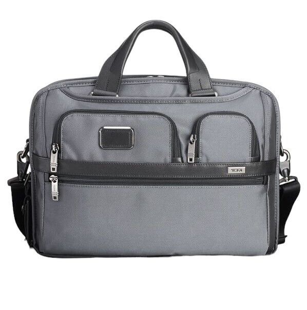 New TUMI T-PASS MEDIUM SCREEN LAPTOP SLIM BRIEF - PEWTER