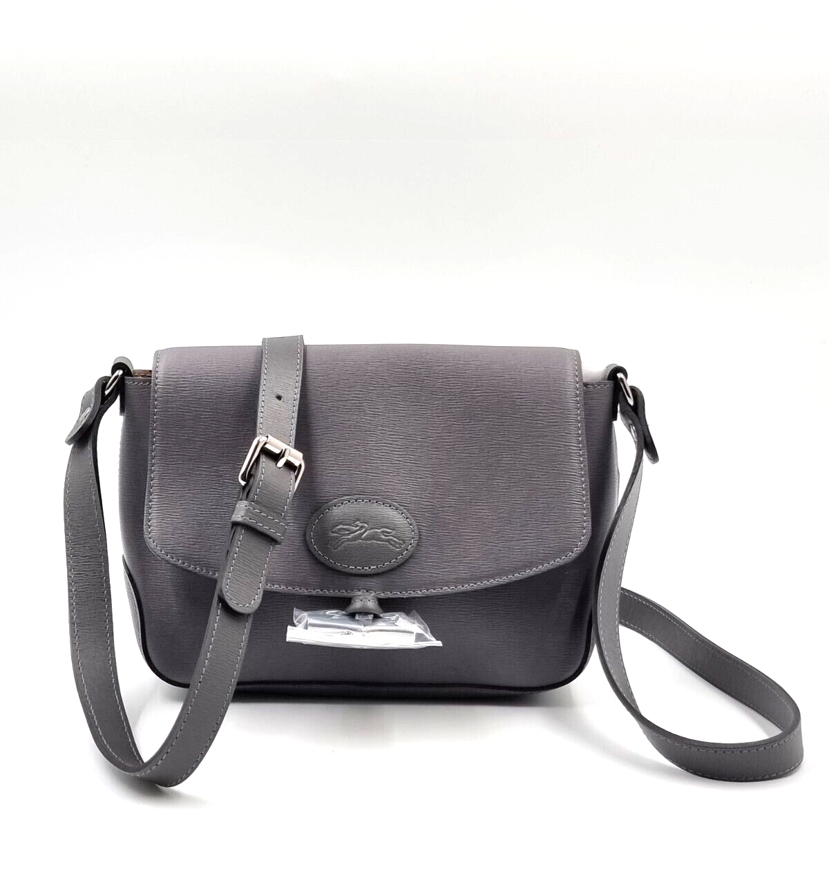 LONGCHAMP ROSEAU LEATHER XBODY BAG - GREY