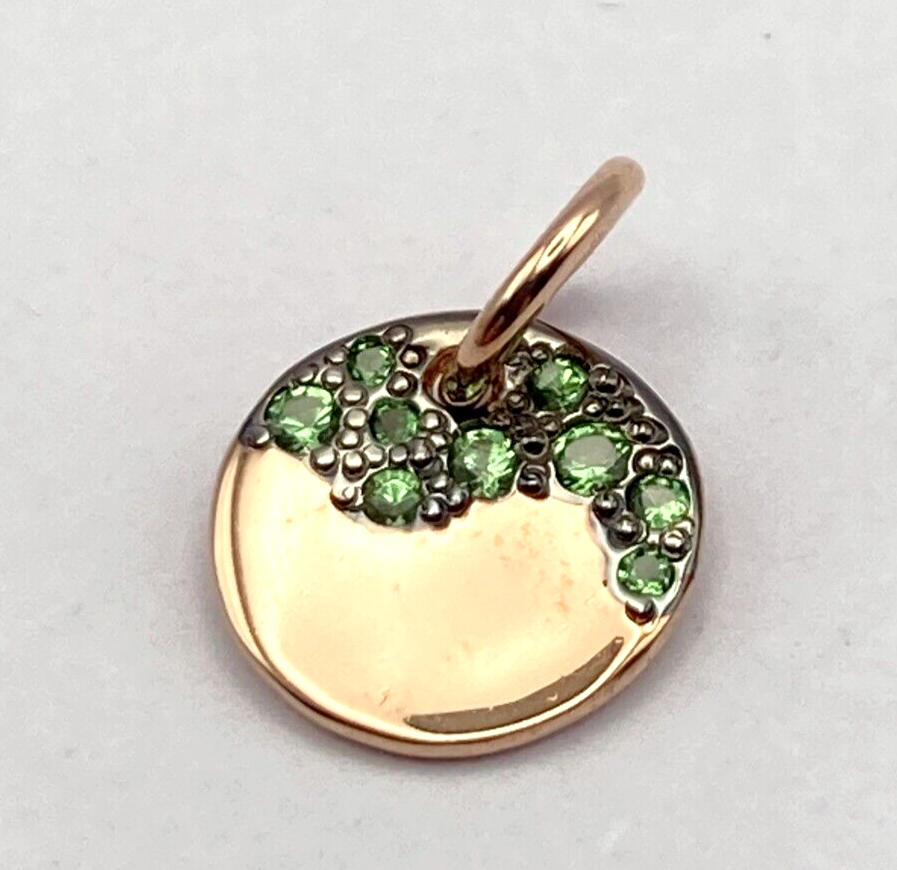 Neu DODO PRECIOUS TAG CHARM - 9kt GOLD/TSAVORITE STEINE