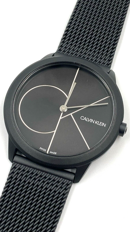 New Swiss Made CALVIN KLEIN Minimal Quartz Black Dial Ladies Watch