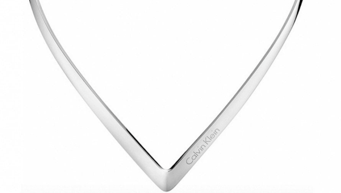 New CALVIN KLEIN OUTLINE KJ6VMJ000100 STAINLESS STEEL CHOKER NECKLACE - SILVER