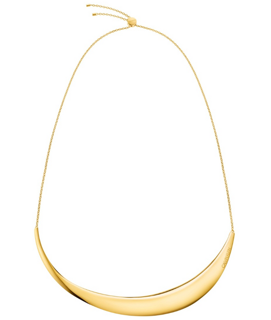 New CALVIN KLEIN GROOVY KJ8QJJ100100 CHOKER NECKLACE - GOLD