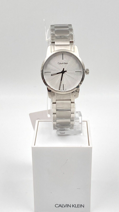 New Swiss Made CALVIN KLEIN City Quartz Silver Dial Ladies Watch