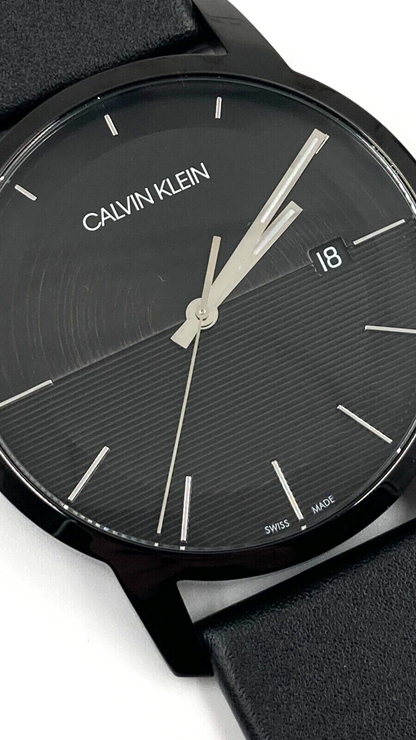 New Swiss Made CALVIN KLEIN City Quartz Black Dial Men's Watch