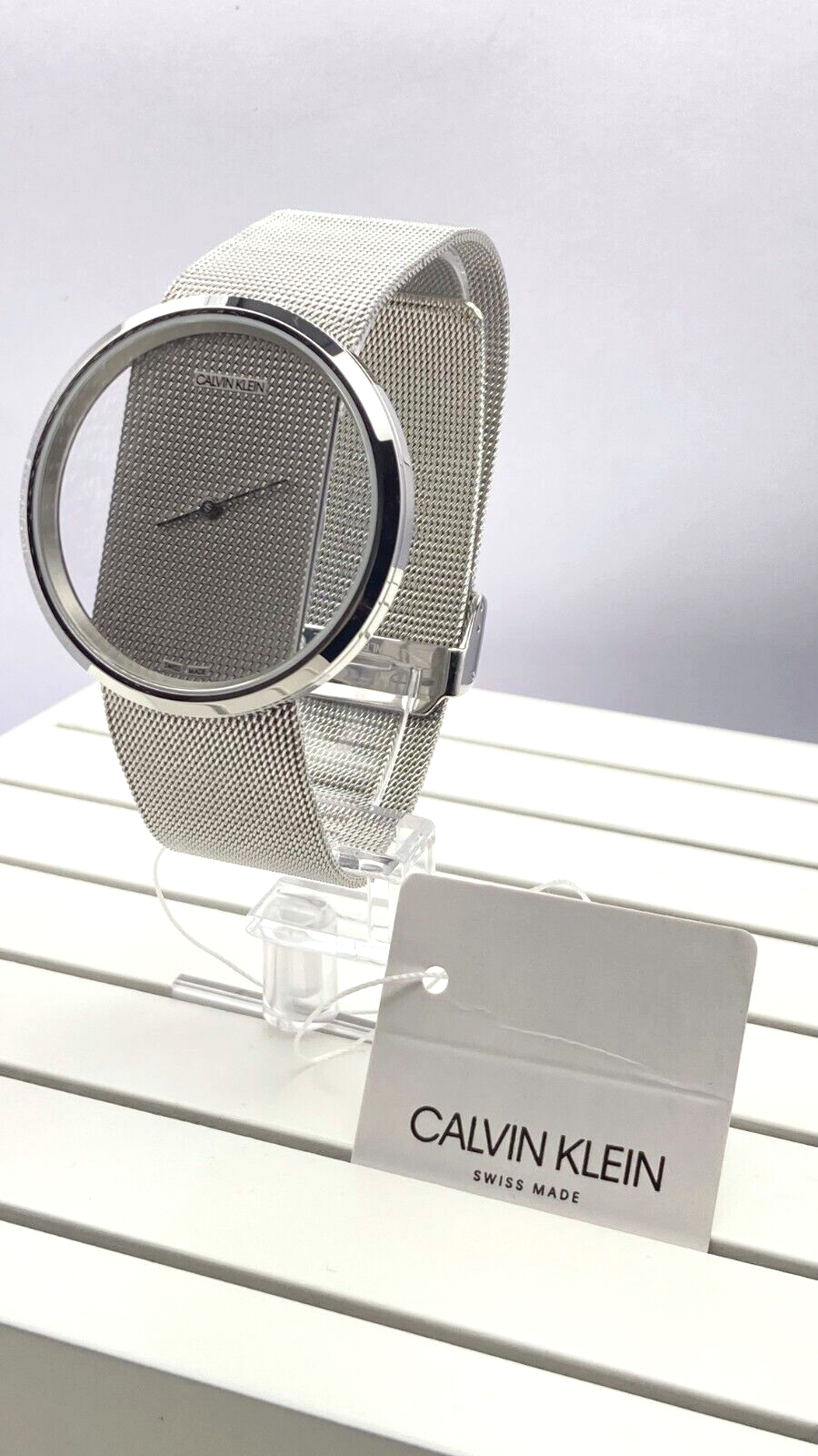 New Swiss Made CALVIN KLEIN Quartz Clear Dial Ladies Watch