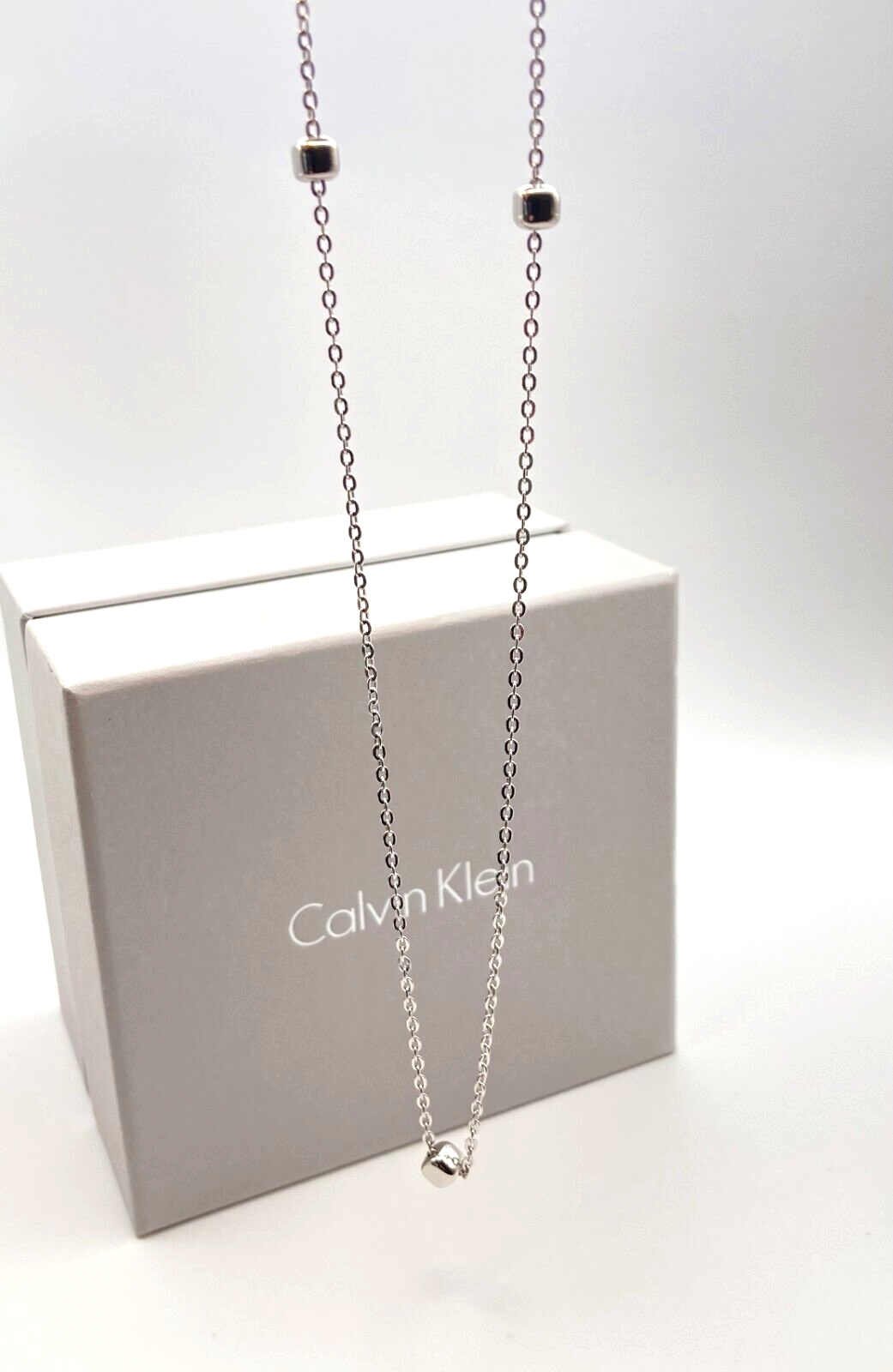 New CALVIN KLEIN SIDE KJ5QMN000200 STAINLESS STEEL NECKLACE  - SILVER