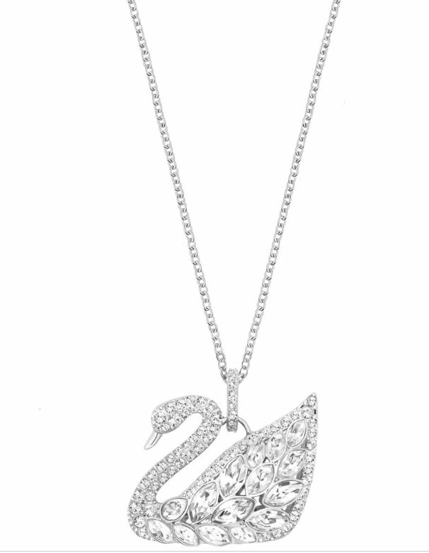 New SWAROVSKI SWAN LAKE WOMAN'S NECKLACE WITH PENDANT - SILVER