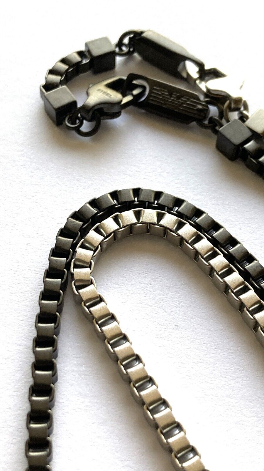 New EMPORIO ARMANI Men's Necklace - Gunmetal and Silver