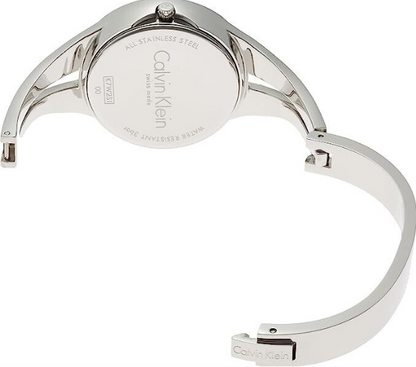 New Swiss Made CALVIN KLEIN Addict Silver Dial Small Bangle Ladies Watch