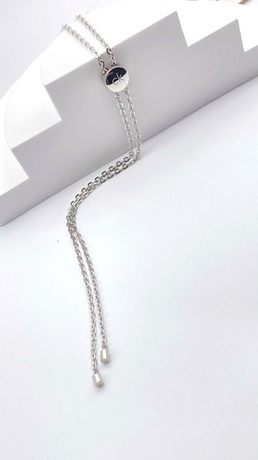 New CALVIN KLEIN SIDE KJ5QMN000200 STAINLESS STEEL NECKLACE  - SILVER