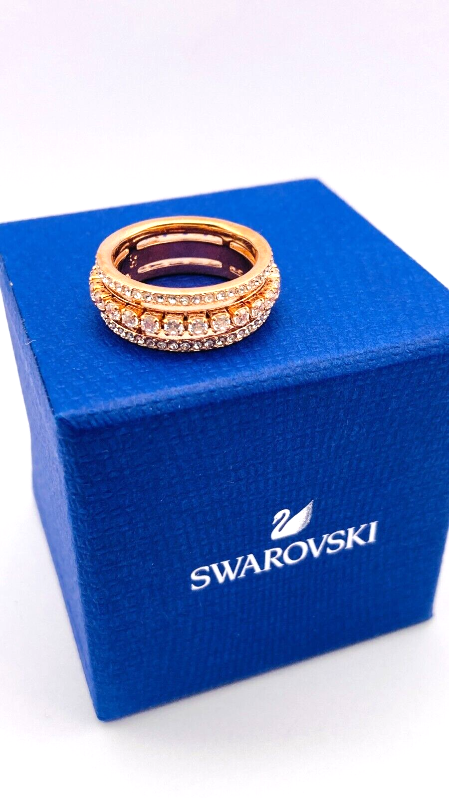 New SWAROVSKI FURTHER RING - ROSE GOLD - Size 50