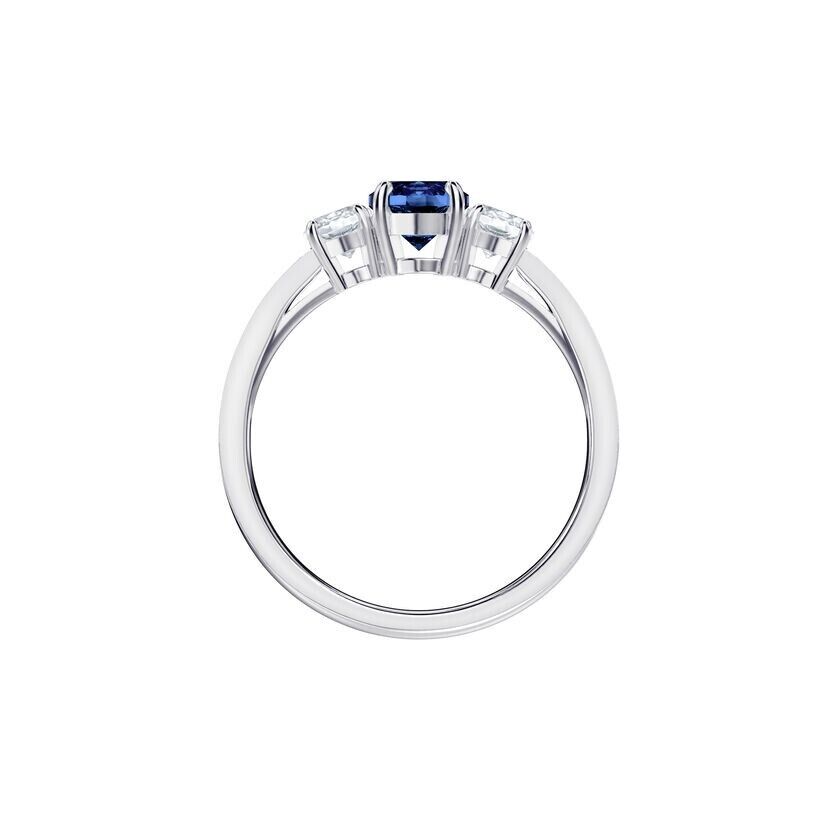 New ATTRACT TRILOGY RING RUNDSCHLIFF - BLUE/WHITE RHODIUM PLATED - GR. 58