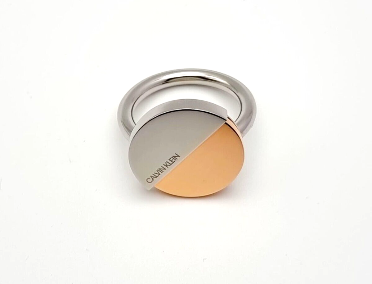 New CALVIN KLEIN SPICY KJ8RPR200106 STAINLESS STEEL RING - ROSE GOLD - SIZE 51