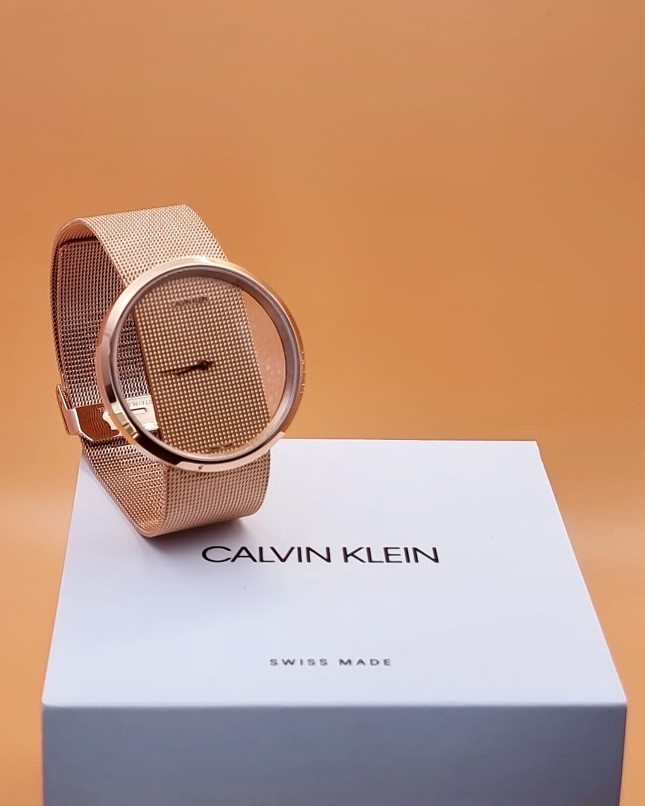 New Swiss Made CALVIN KLEIN Glam Quartz Clear Dial Ladies Watch