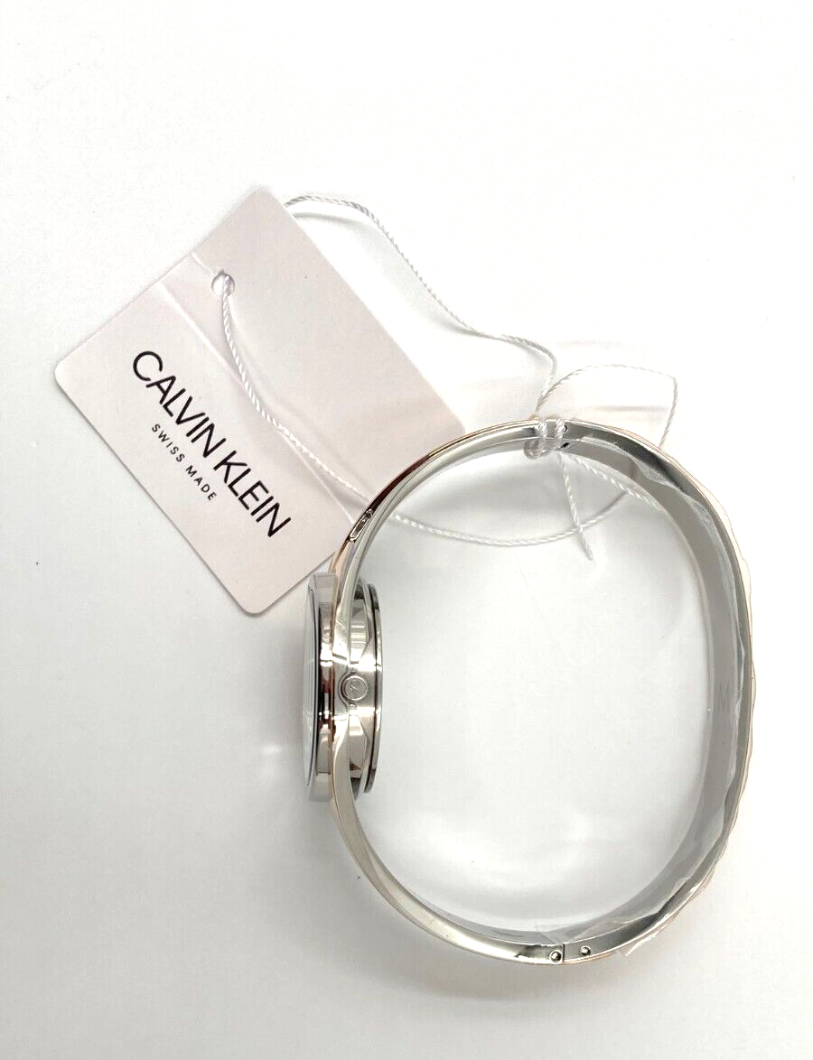 New Swiss Made CALVIN KLEIN Sensual Silver Dial Small Bangle Ladies Watch