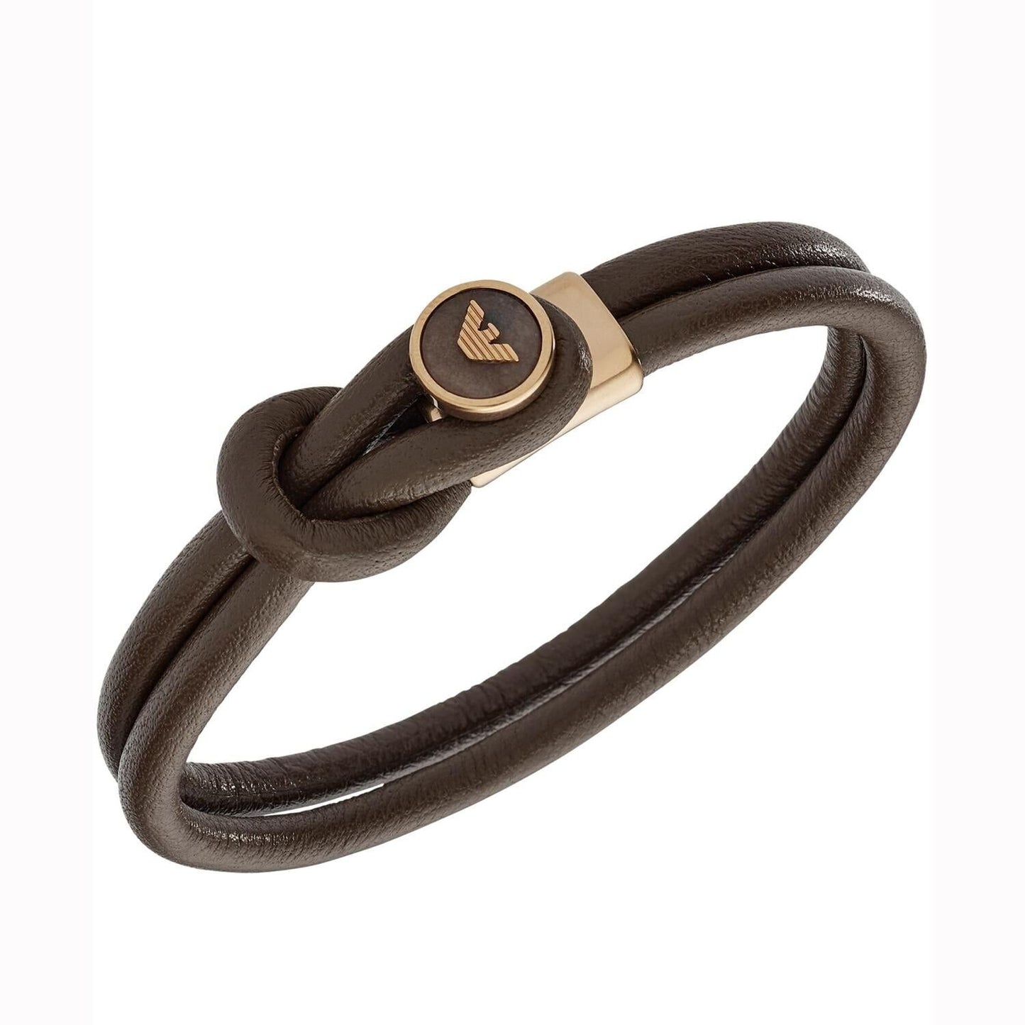 Neu EMPORIO ARMANI HERREN LEDERARMBAND EGS2213251 - BRAUN