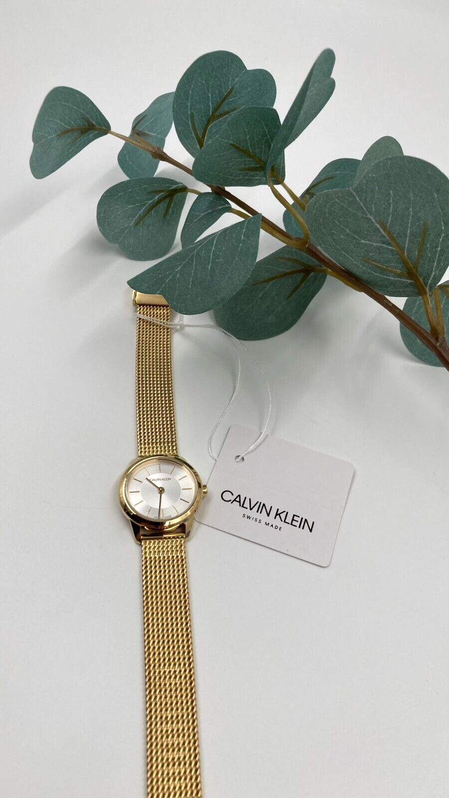 New Swiss Made CALVIN KLEIN Minimal Quartz Silver Dial Ladies Watch