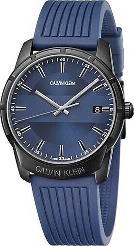 New Swiss Made CALVIN KLEIN Evidence Quartz Blue Dial Men's Watch