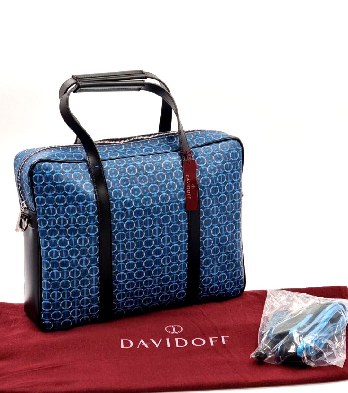 Neu DAVIDOFF COLORAMA BUSINESS TASCHE 1 ZIP - BLAU