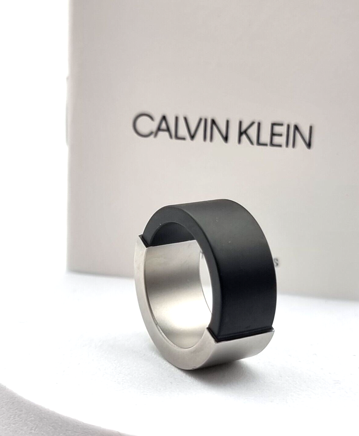 New CALVIN KLEIN RING MAGNET EDELSTAHL/SCHWARZ - Gr.  60