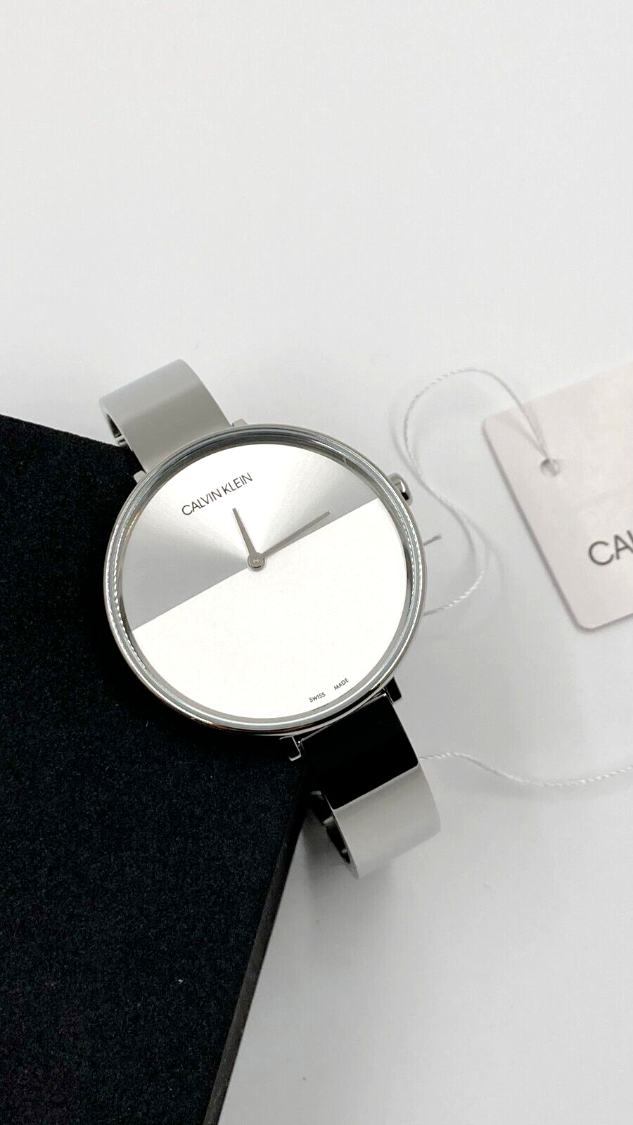 New Swiss Made CALVIN KLEIN Rise Quartz Silver and White Dial Ladies Watch