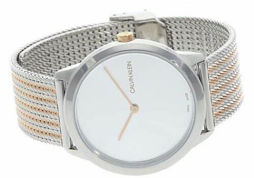 New Swiss Made CALVIN KLEIN Minimal Quartz Silver Dial Unisex Watch