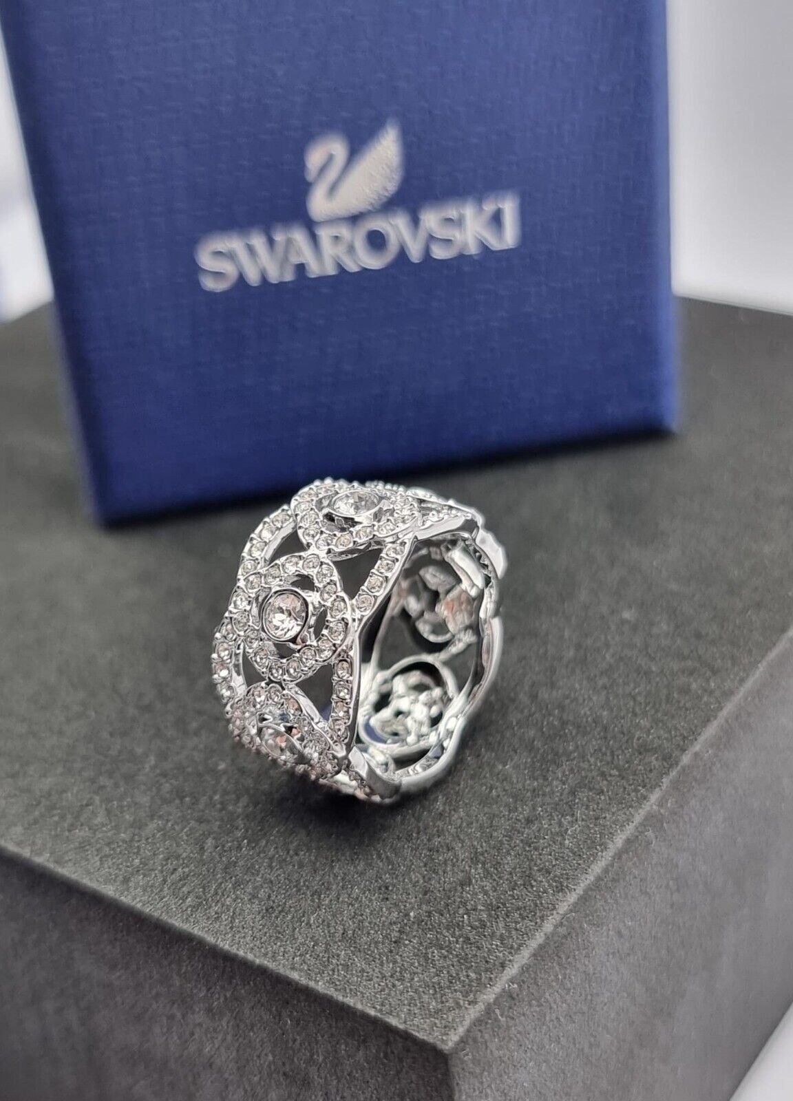 New SWAROVSKI DAYLIGHT RING - SILVER - SIZE 52