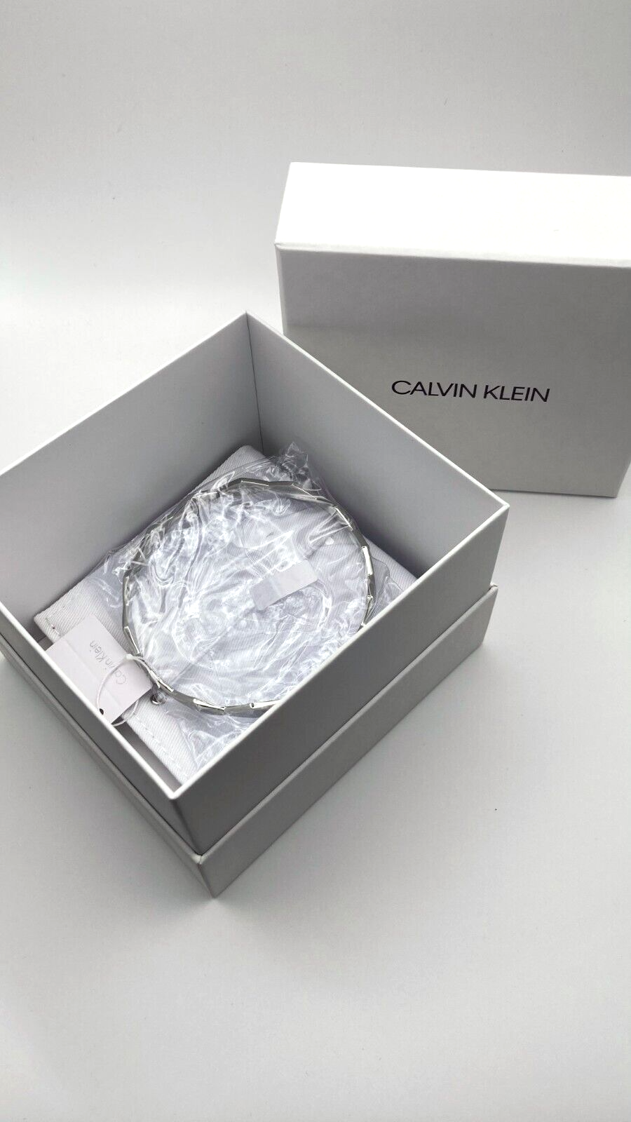 Neu CALVIN KLEIN SNAKE ARMREIF KJ5DMD00010M EDELSTAHL - SILBER - GRÖSSE M