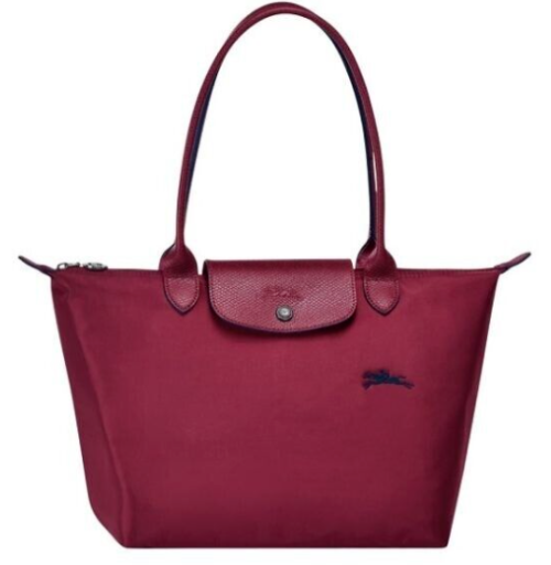 New LONGCHAMP LE PLIAGE CLUB SHOULDER BAG MEDIUM - GARNET RED