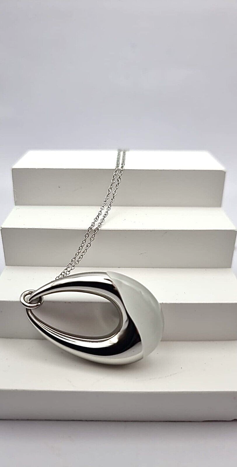 New CALVIN KLEIN ELLIPSE STONE NECKLACE KJ3QWP020100 - SILVER