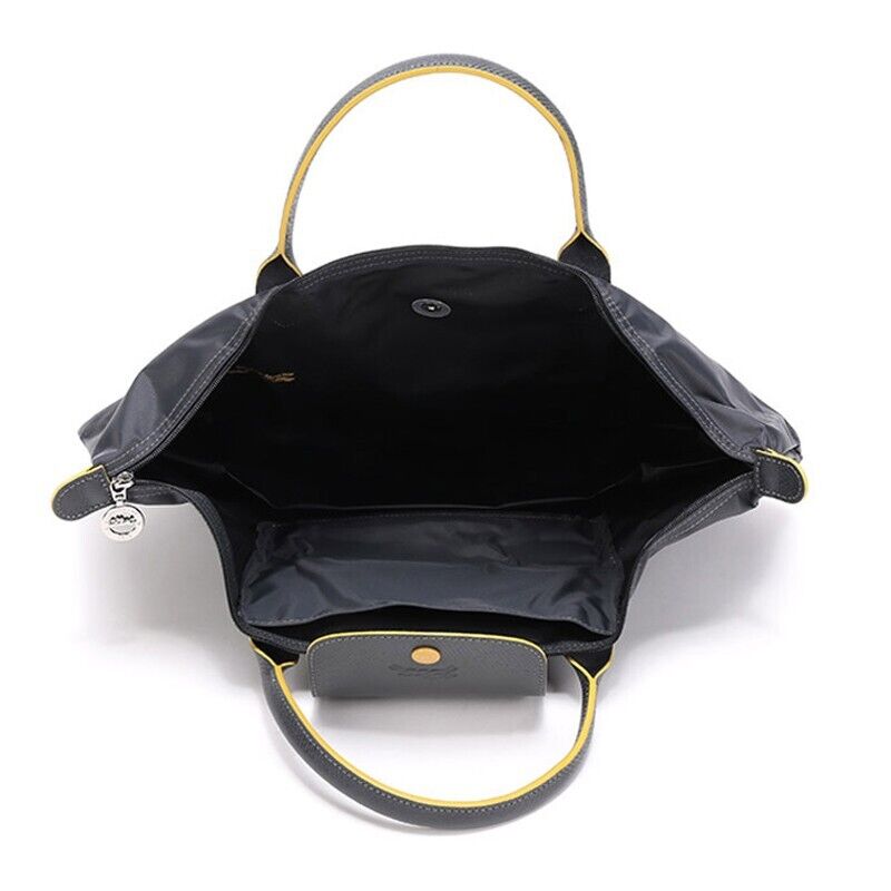 New LONGCHAMP LE PLIAGE CLUB TOP HANDLE BAG MEDIUM - GUN METAL