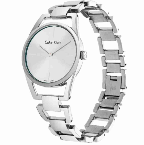 New Swiss Made CALVIN KLEIN Dainty Quartz Silver Dial Ladies Watch