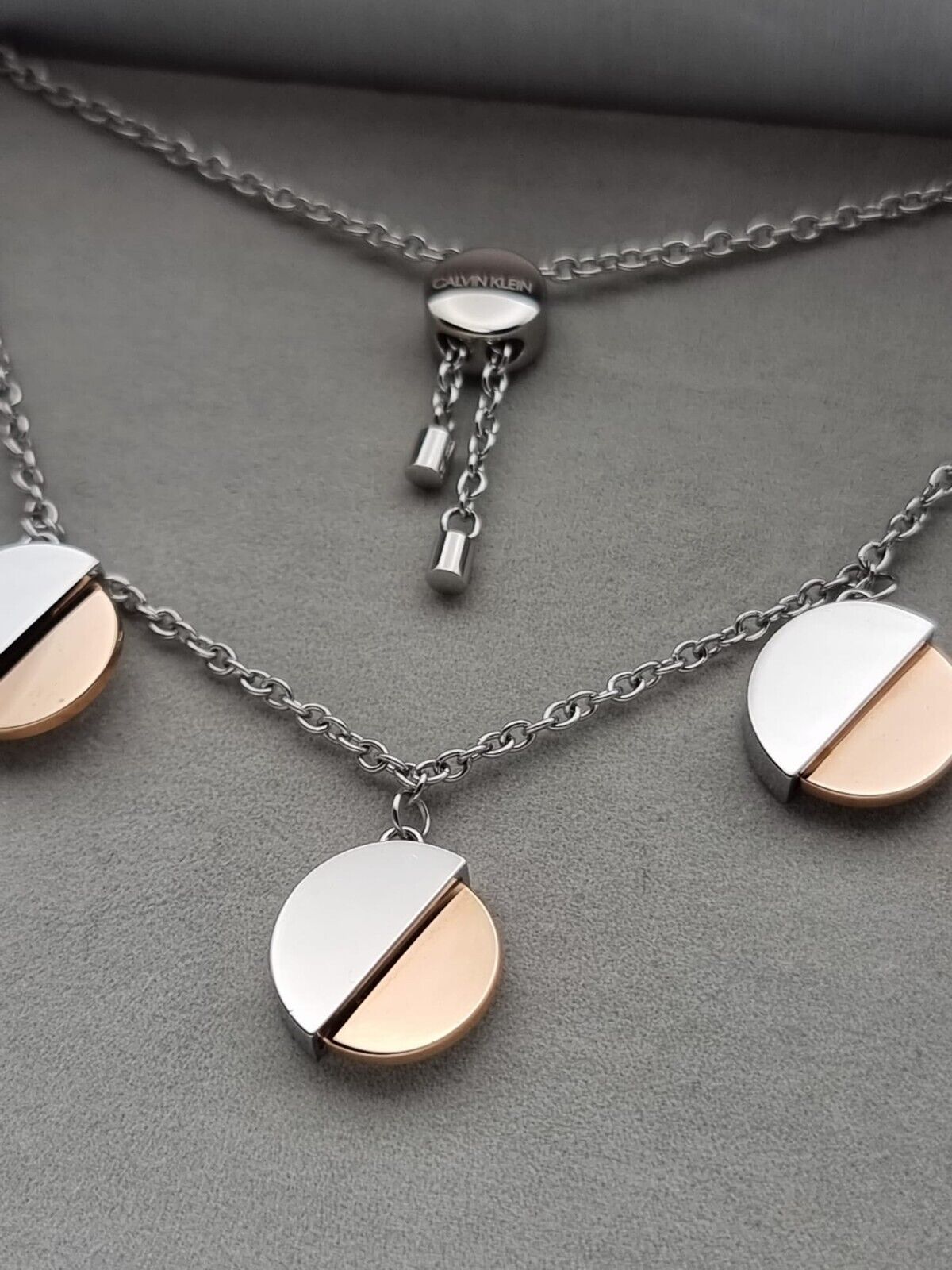 Neu CALVIN KLEIN SPICY KJ8RPB200100 EDELSTAHLARMBAND - SIL/ROSÉGOLD