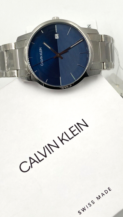 New Swiss Made CALVIN KLEIN City Quartz Blue Dial Men's Watch