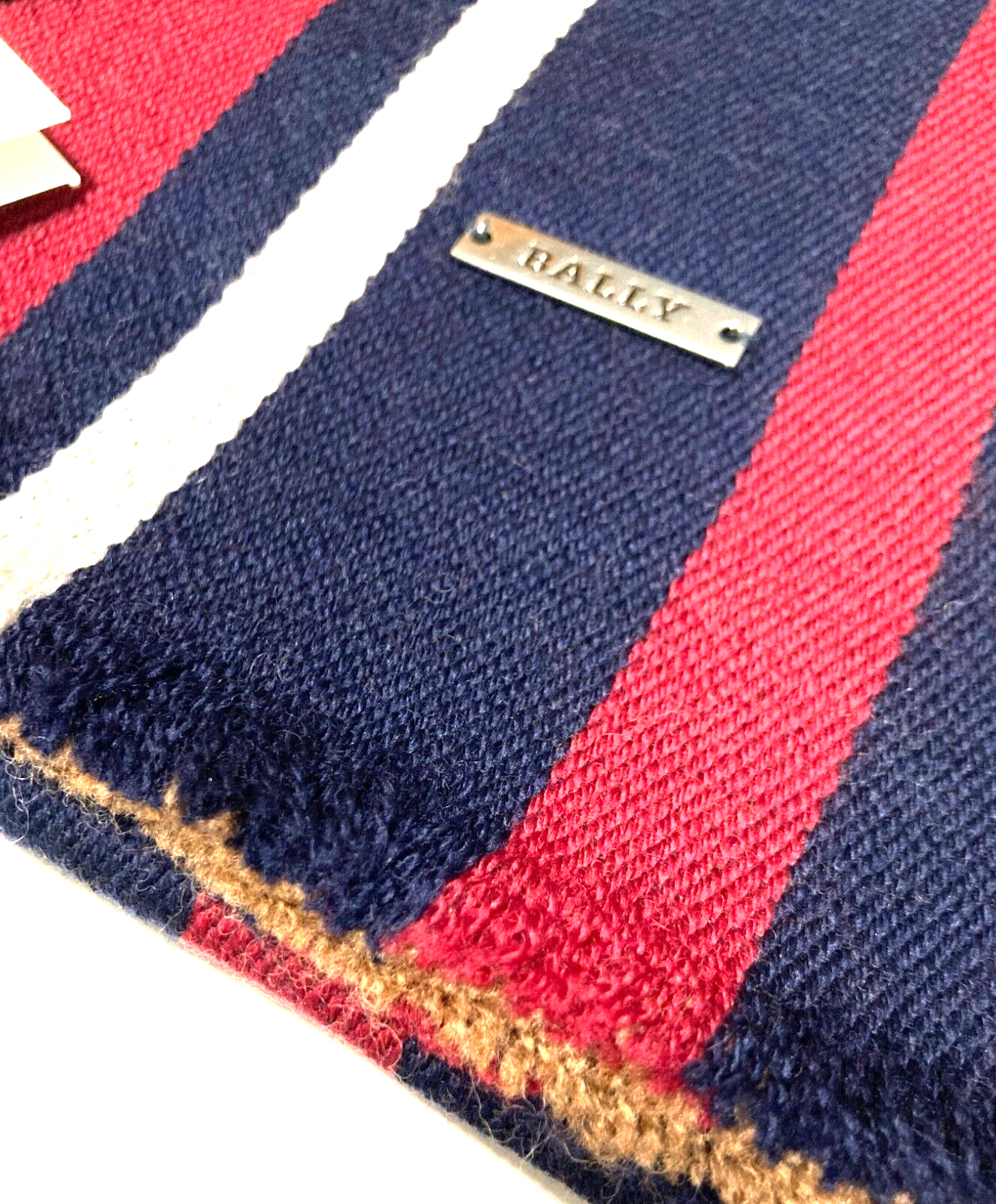 New BALLY MULTI BLUE NAVY STRIPED SCARF - JACQUARD