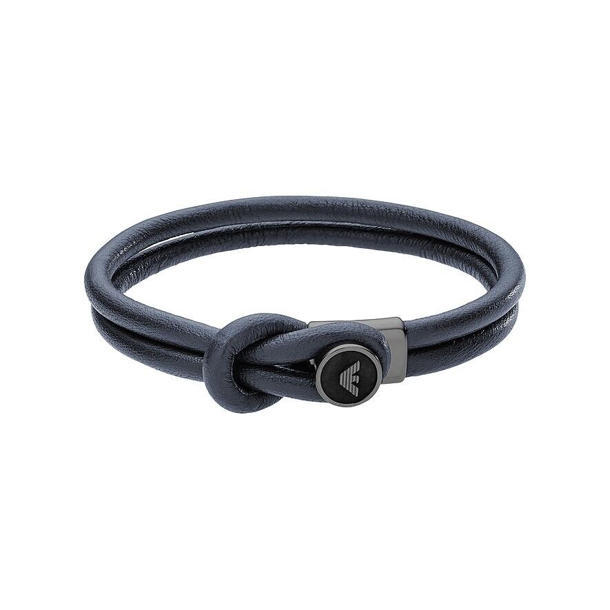 Neu EMPORIO ARMANI HERREN LEDERARMBAND EGS2214020 - BLAU