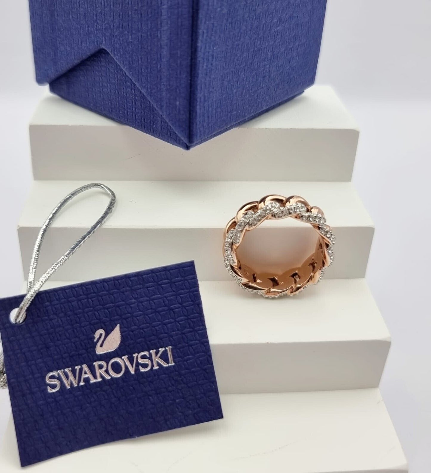 New SWAROVSKI LANE RING - ROSE GOLD - SIZE 52