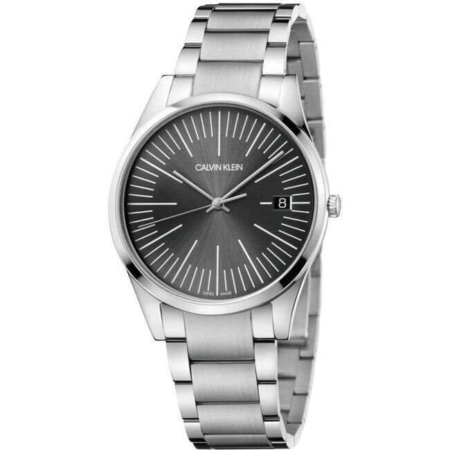 New Swiss Made CALVIN KLEIN Quartz Grey Dial Men's Watch