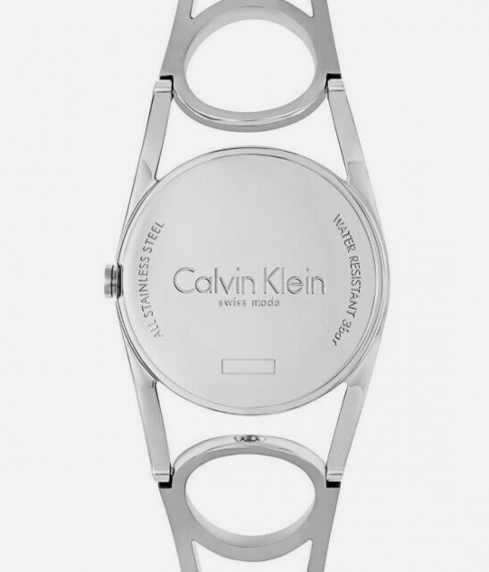 New Swiss Made CALVIN KLEIN Round Black Dial Small Stainless Steel Ladies Watch