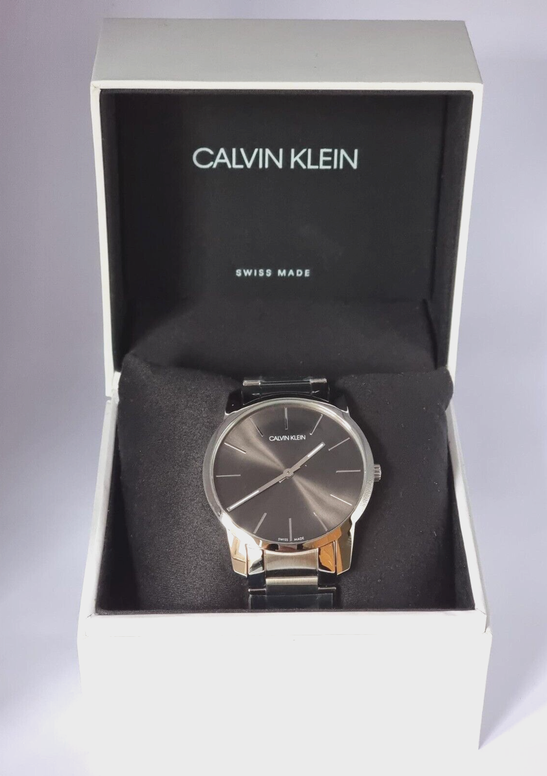 New Swiss Made CALVIN KLEIN Men's Black Dial City Watch