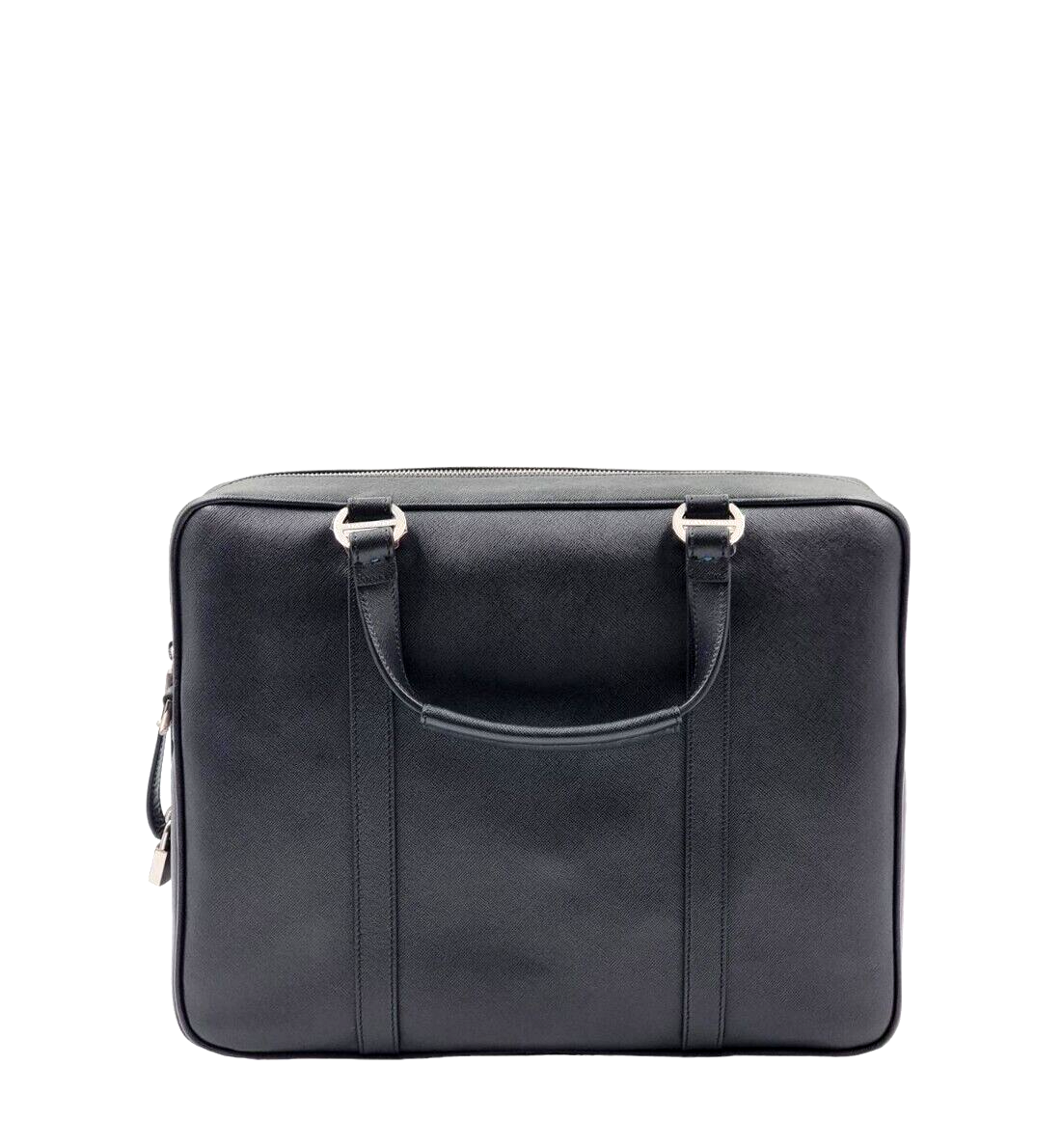 Neu DAVIDOFF LLG SAFFIANO LEDER ICON BUSINESS TASCHE 1 REISSVERSCHLUSS - SCHWARZ