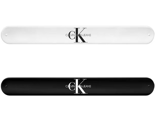 New CALVIN KLEIN JEANS HIT&FUN KJJLBB850200 RUBBER BRACELET - WHITE/BLACK