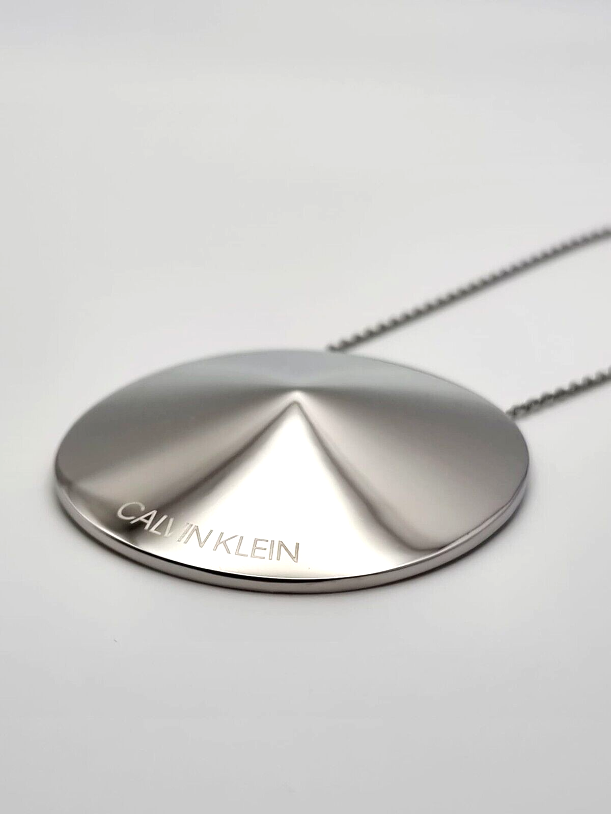 New CALVIN KLEIN STAINLESS STEEL SPINNER NECKLACE KJBAMN000100 - SILVER