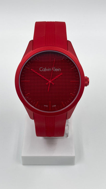 New Swiss Made CALVIN KLEIN Color Performance Red Dial Men's Watch