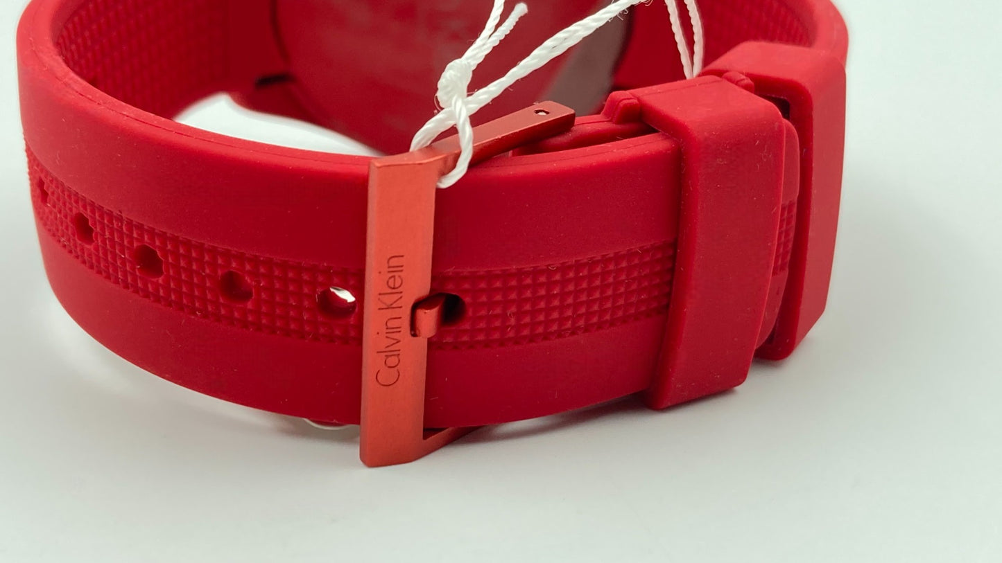 New Swiss Made CALVIN KLEIN Color Performance Red Dial Men's Watch