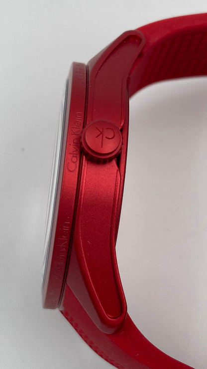 New Swiss Made CALVIN KLEIN Color Performance Red Dial Men's Watch