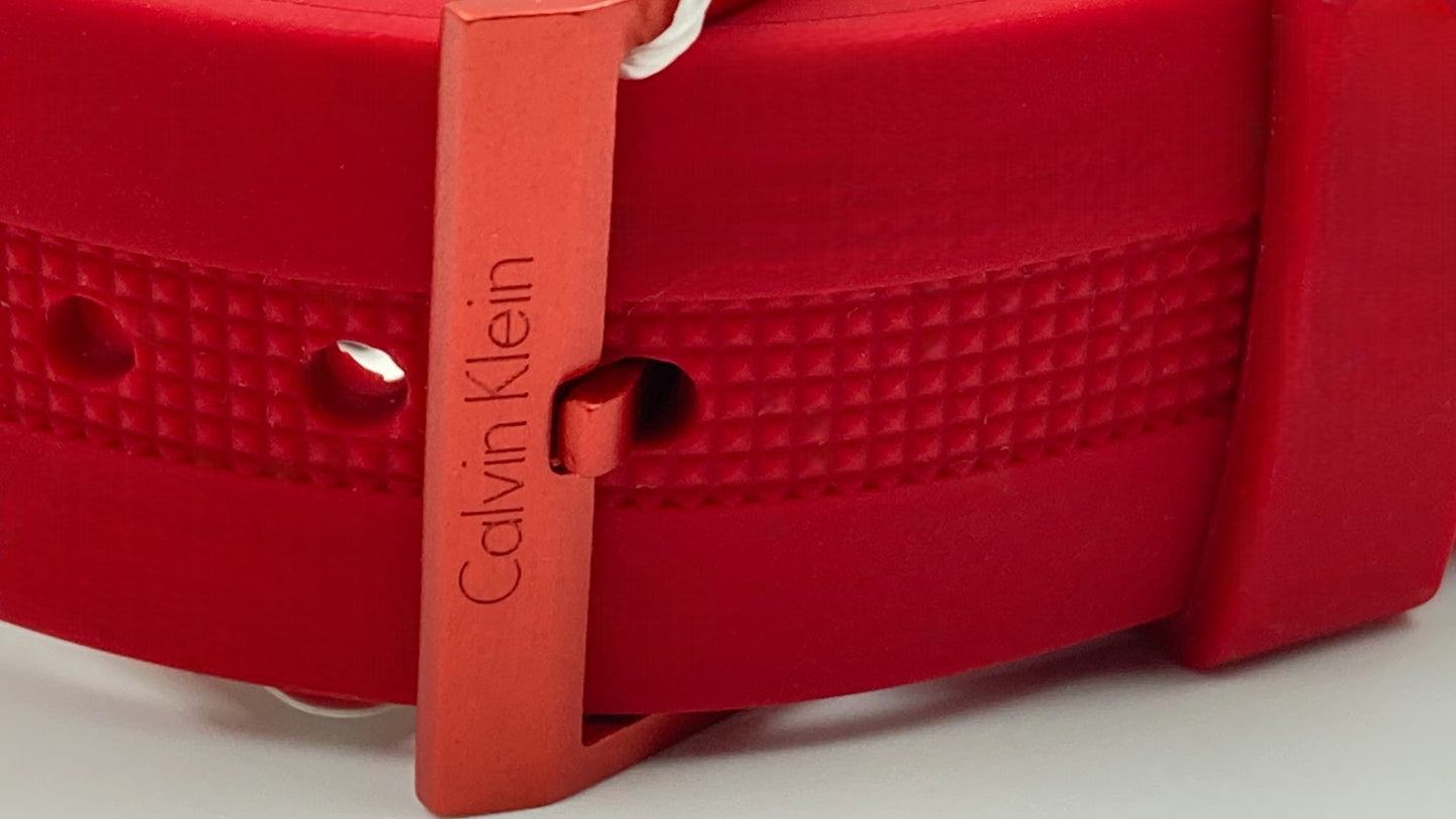 New Swiss Made CALVIN KLEIN Color Performance Red Dial Men's Watch
