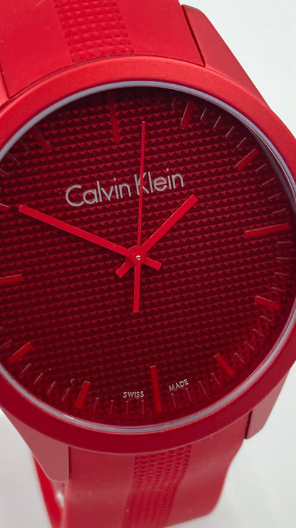 New Swiss Made CALVIN KLEIN Color Performance Red Dial Men's Watch
