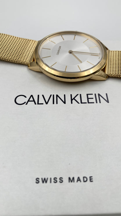 New Swiss Made CALVIN KLEIN Quartz Silver Dial Men's Watch