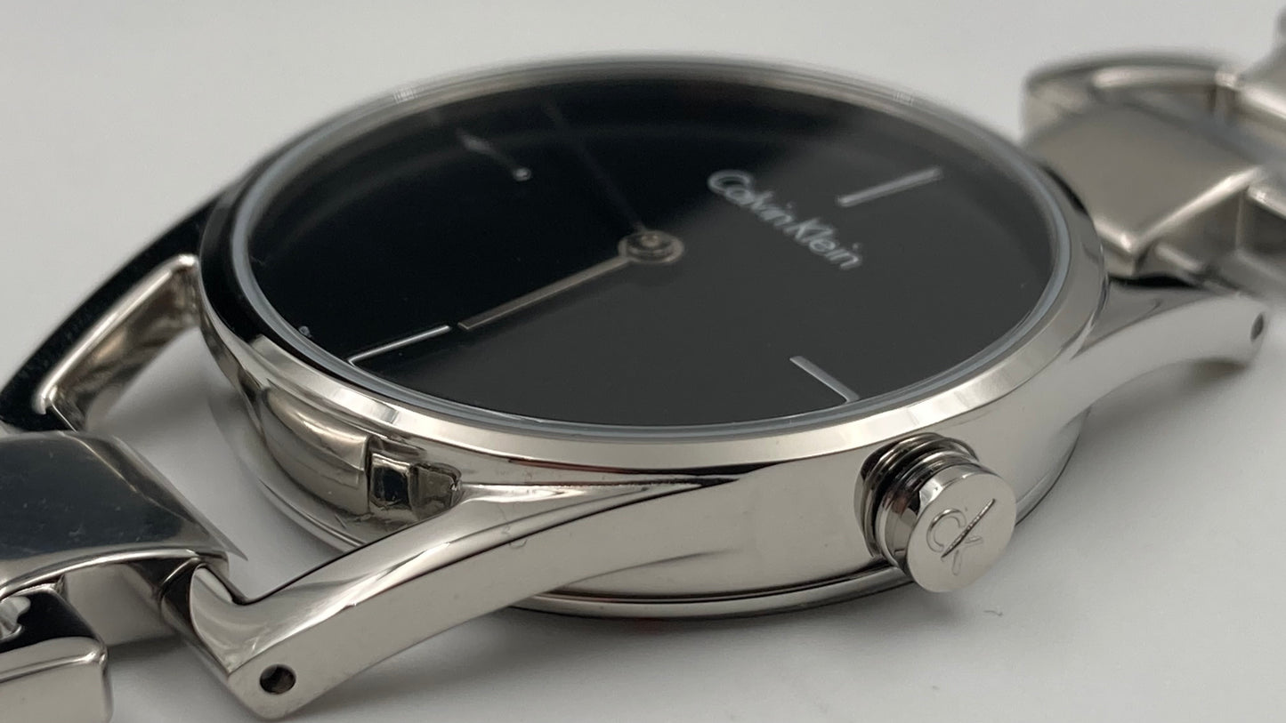 New Swiss Made CALVIN KLEIN Dainty Quartz Black Dial Ladies Watch